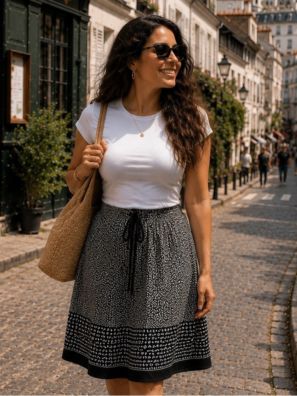 PROMOD Bohemian A-line skirt with pockets M